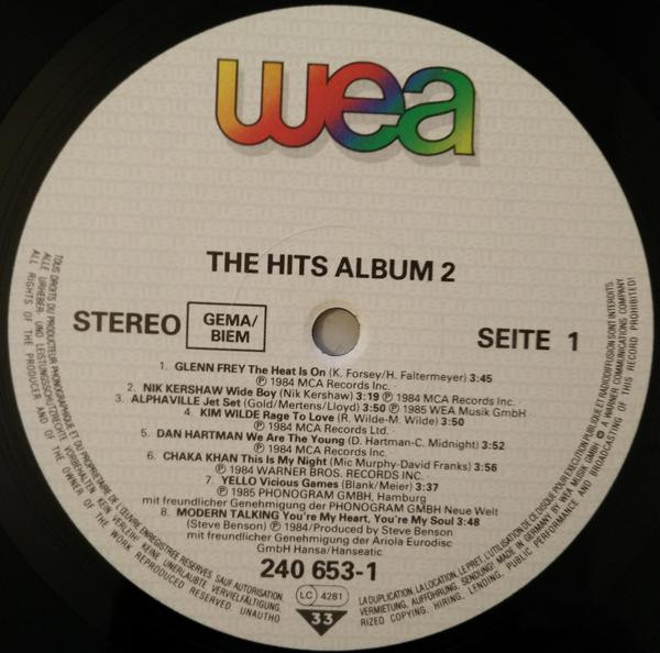 Various - The Hits Album 2 | WEA (240 653-1 XJ) - 3