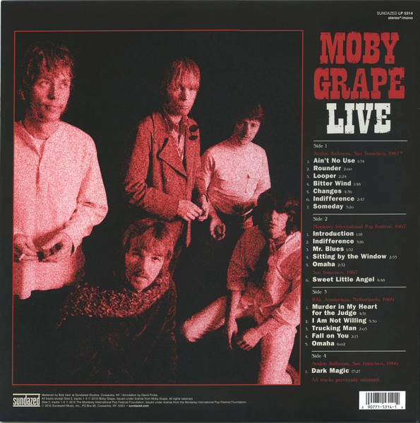 Moby Grape - Live (Historic Live Moby Grape Performances 1966-1969) | Sundazed Music (LP 5314) - 4