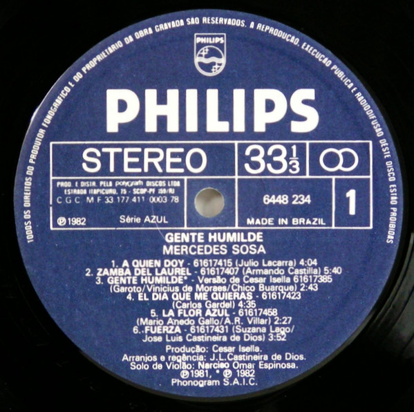 Mercedes Sosa - Gente Humilde | Philips (6448 234) - 3 Mercedes Sosa - Gente Humilde | Philips (6448 234) - 3