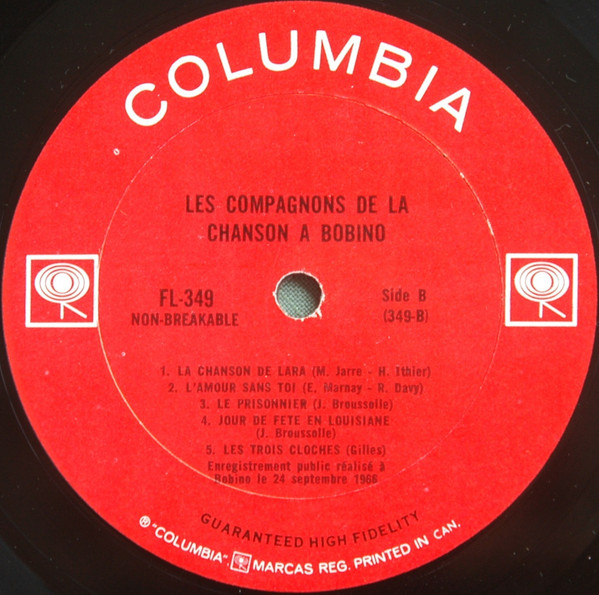 Les Compagnons De La Chanson - À Bobino [Vinyl] | Columbia (FL.349) - 4