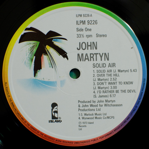John Martyn - Solid Air | Island Records (ILPM 9226) - 3