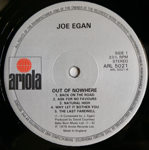 Joe Egan - Out Of Nowhere | Ariola (ARL 5021) - 3 Joe Egan - Out Of Nowhere | Ariola (ARL 5021) - 3