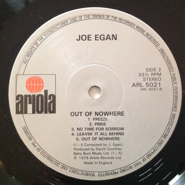 Joe Egan - Out Of Nowhere | Ariola (ARL 5021) - 4 Joe Egan - Out Of Nowhere | Ariola (ARL 5021) - 4