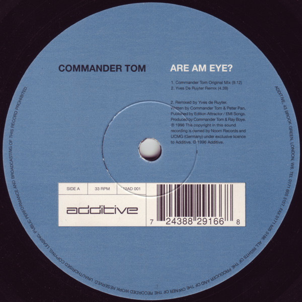 Commander Tom - Are Am Eye? | Additive (12AD 001) - main