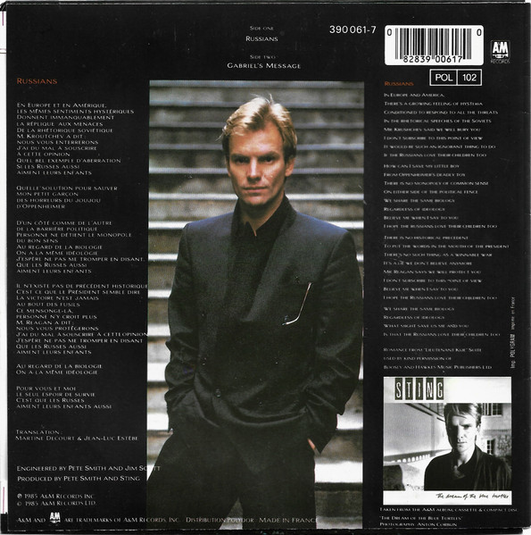 Sting - Russians | A&M Records (390 061-7) - 2