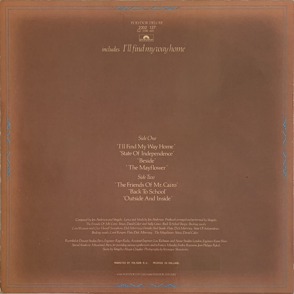 Jon & Vangelis - The Friends Of Mr Cairo | Polydor (2302 127) - 2