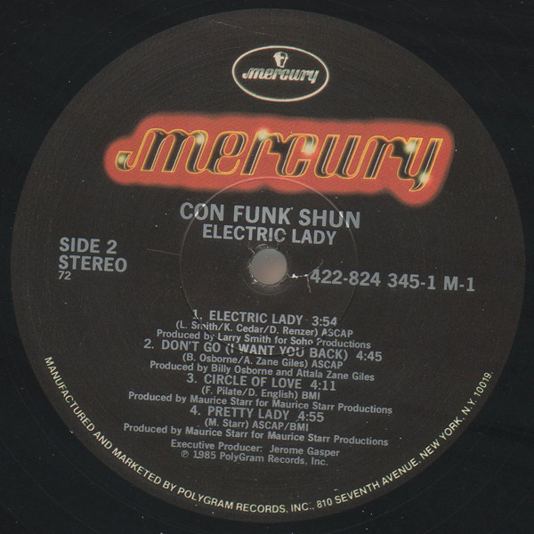 Con Funk Shun - Electric Lady | Mercury (422-824 345-1 M-1) - 4