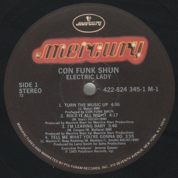 Con Funk Shun - Electric Lady | Mercury (422-824 345-1 M-1) - 3
