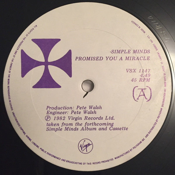 Simple Minds - Promised You A Miracle | Virgin (VSX 1147) - 3