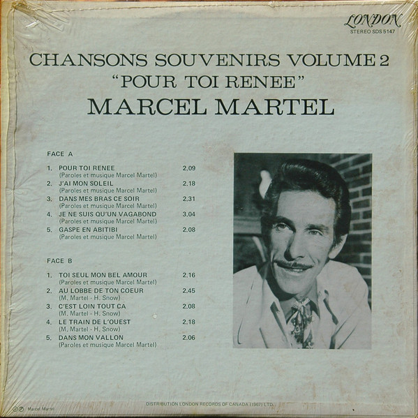 Marcel Martel - Chansons Souvenirs, Volume 2 "Pour Toi Renée" | London Records (SDS-5147) - 2
