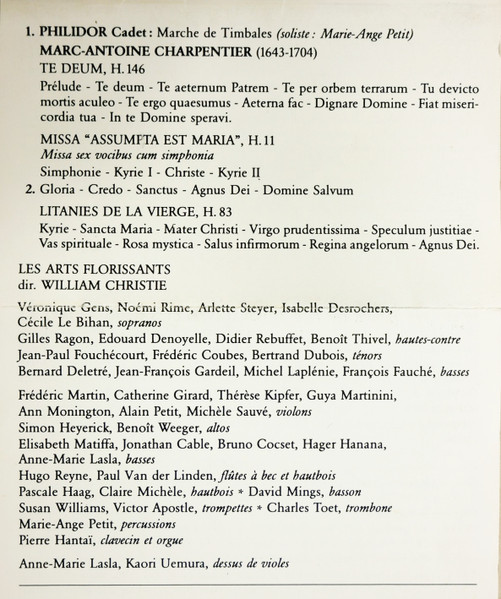 Marc Antoine Charpentier - Les Arts Florissants , William Christie - Te Deum | Harmonia Mundi France (HMC 401298) - 3 Marc Antoine Charpentier - Les Arts Florissants , William Christie - Te Deum | Harmonia Mundi France (HMC 401298) - 3