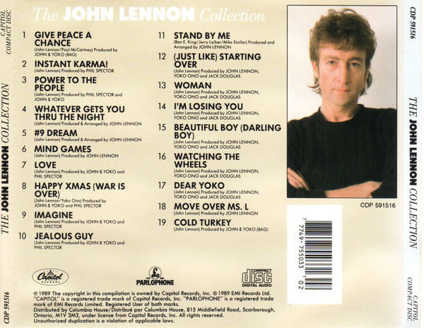 John Lennon - The John Lennon Collection | Capitol Records (CDP-591516) - 3