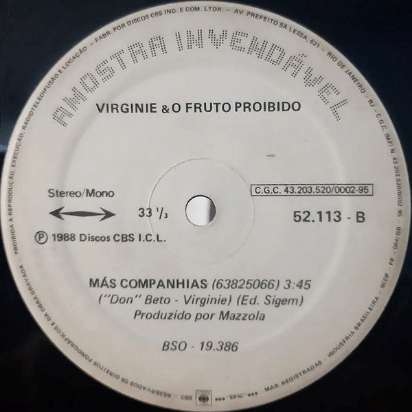 Virginie & O Fruto Proibido - Más Companhias | Epic (52113) - 2