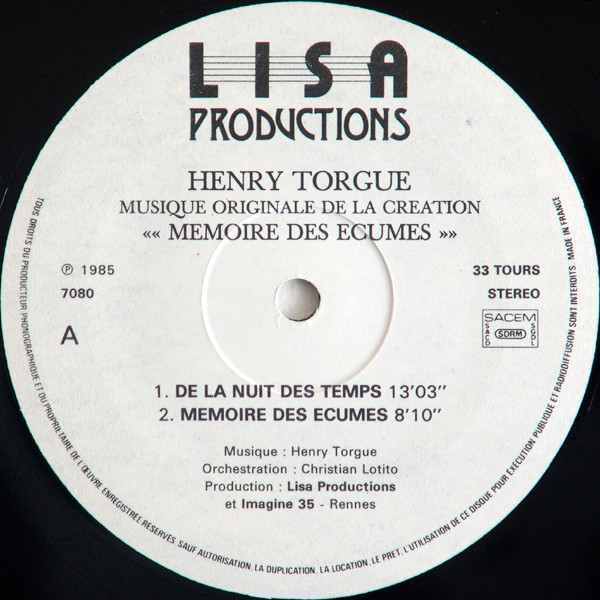 Henry Torgue - Mémoire Des Ecumes | Lisa Productions (7080) - 3 Henry Torgue - Mémoire Des Ecumes | Lisa Productions (7080) - 3