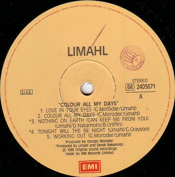 Limahl - Colour All My Days | EMI (64 2405671) - 3 Limahl - Colour All My Days | EMI (64 2405671) - 3