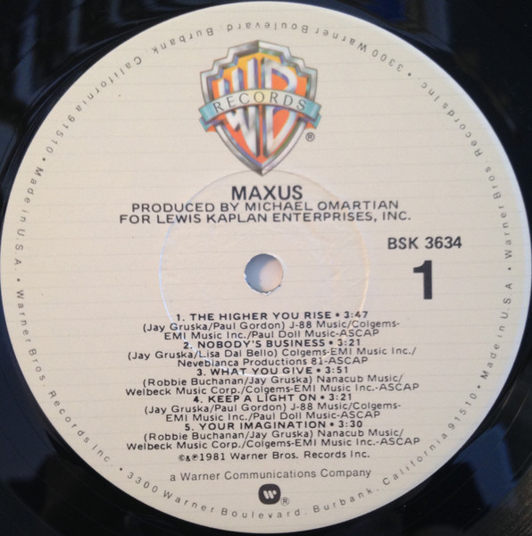 Maxus - Maxus | Warner Bros. Records (BSK 3634) - 3