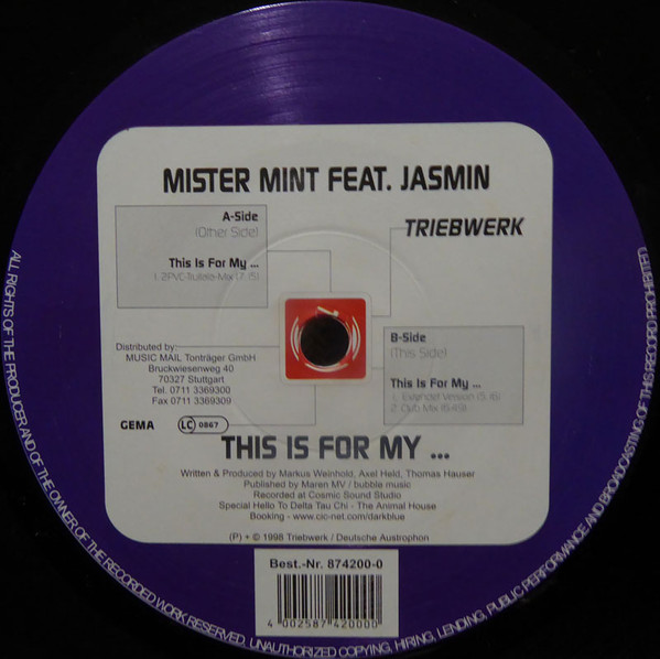 Mister Mint Feat. Jasmin - This Is For My... | Triebwerk (874200-0)