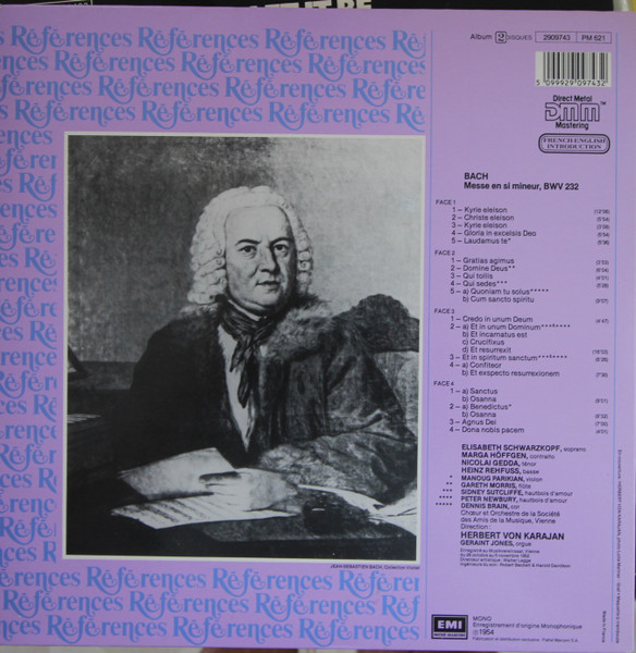 Johann Sebastian Bach , Elisabeth Schwarzkopf , Marga Höffgen , Nicolai Gedda , Heinz Rehfuss , Singverein Der Gesellschaft Der Musikfreunde Et Orchester Der Gesellschaft Der Musikfreunde Wien , Herbert von Karajan - Messe en Si Mineur | La Voix De Son Maître (2909743) - 2