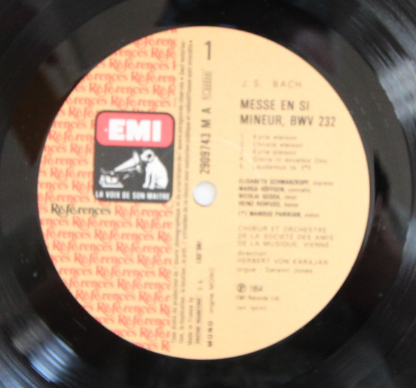 Johann Sebastian Bach , Elisabeth Schwarzkopf , Marga Höffgen , Nicolai Gedda , Heinz Rehfuss , Singverein Der Gesellschaft Der Musikfreunde Et Orchester Der Gesellschaft Der Musikfreunde Wien , Herbert von Karajan - Messe en Si Mineur | La Voix De Son Maître (2909743) - 4