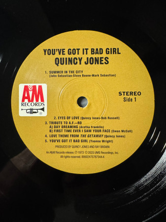 Quincy Jones - You've Got It Bad Girl | A&M Records, Inc. (602475787044) - 3 Quincy Jones - You've Got It Bad Girl | A&M Records, Inc. (602475787044) - 3