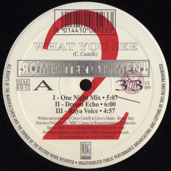 Cricco Castelli - What You See / Giada Voice | Romentertainment (RM 02) - 2 Cricco Castelli - What You See / Giada Voice | Romentertainment (RM 02) - 2