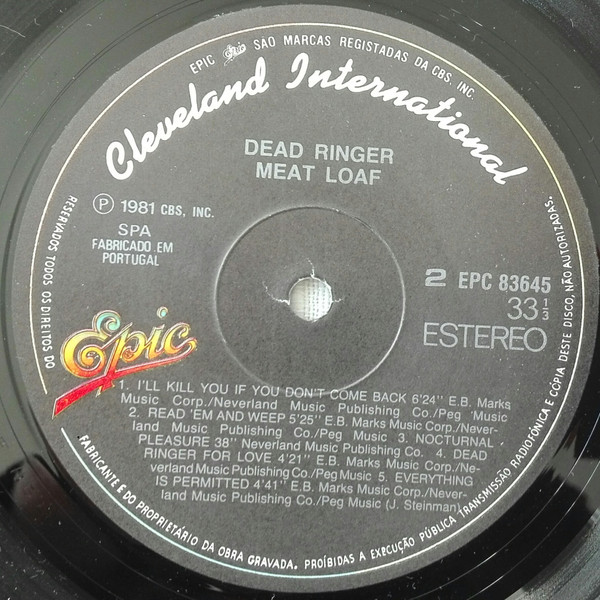 Meat Loaf - Dead Ringer | CBS (EPC 83645) - 4