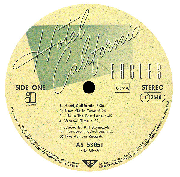 Eagles - Hotel California | Asylum Records (AS 53 051) - 4 Eagles - Hotel California | Asylum Records (AS 53 051) - 4