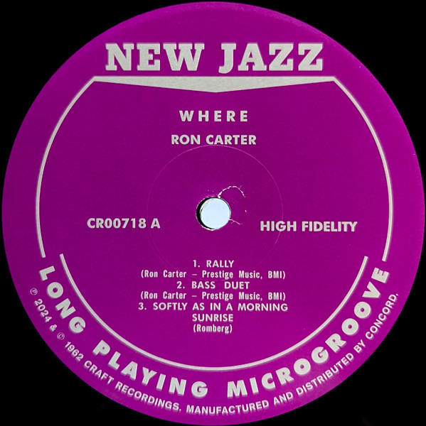 Ron Carter With Eric Dolphy , Mal Waldron - Where? | Craft Recordings (CR00718) - 3