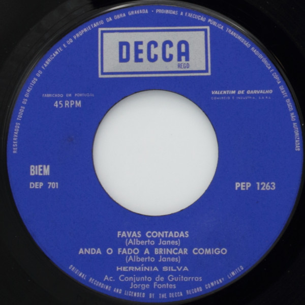 Hermínia Silva - Vou Dar De Beber À Alegria | Decca (PEP 1263) - 4