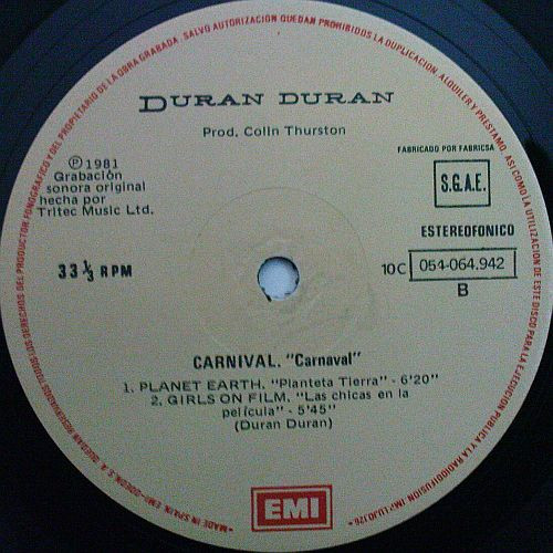 Duran Duran - Carnaval | EMI (10C 054-064942) - 3