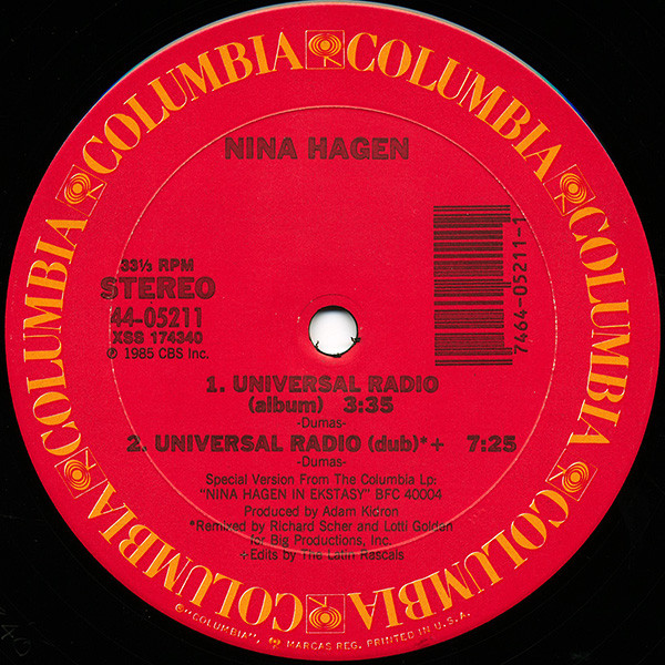 Nina Hagen - Universal Radio | Columbia (44 05211) - 4 Nina Hagen - Universal Radio | Columbia (44 05211) - 4