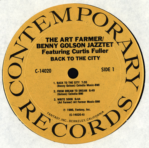 The Jazztet Featuring Curtis Fuller - Back To The City | Contemporary Records (C-14020) - 3