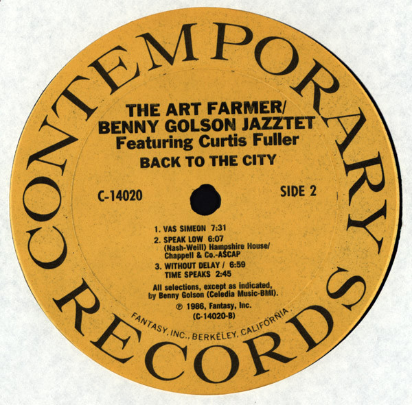 The Jazztet Featuring Curtis Fuller - Back To The City | Contemporary Records (C-14020) - 4