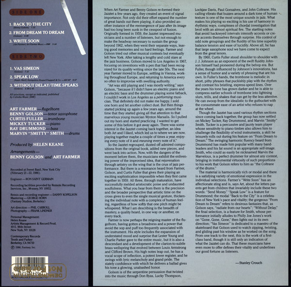 The Jazztet Featuring Curtis Fuller - Back To The City | Contemporary Records (C-14020) - 2