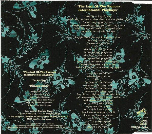 Morrissey - The Last Of The Famous International Playboys CD | His Master's Voice (CDPOP 1620) - 2 Morrissey - The Last Of The Famous International Playboys CD | His Master's Voice (CDPOP 1620) - 2