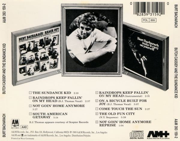 Burt Bacharach - Butch Cassidy And The Sundance Kid (Original Movie Soundtrack) | A&M Records (393 159-2) - 2