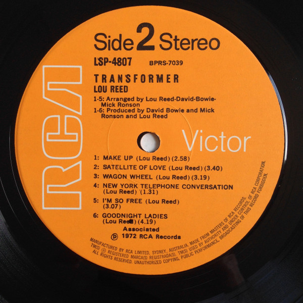 Lou Reed - Transformer | RCA Victor (LSP-4807) - 3 Lou Reed - Transformer | RCA Victor (LSP-4807) - 3