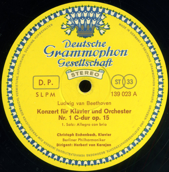Ludwig van Beethoven - Christoph Eschenbach - Berliner Philharmoniker · Herbert von Karajan - Klavierkonzert Nr. 1 C-dur = Piano Concerto No. 1 In C Major = Concerto Pour Piano Et Orchestre No 1 En Ut Majeur | Deutsche Grammophon (139 023 SLPM) - 3