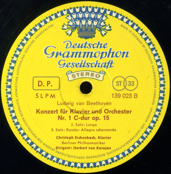 Ludwig van Beethoven - Christoph Eschenbach - Berliner Philharmoniker · Herbert von Karajan - Klavierkonzert Nr. 1 C-dur = Piano Concerto No. 1 In C Major = Concerto Pour Piano Et Orchestre No 1 En Ut Majeur | Deutsche Grammophon (139 023 SLPM) - 4