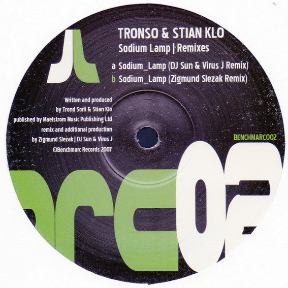 Tronso & Stian Klo - Sodium Lamp Remixes | Benchmarc Records (BENCHMARC 002) - main Tronso & Stian Klo - Sodium Lamp Remixes | Benchmarc Records (BENCHMARC 002) - main