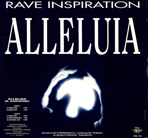 Rave Inspiration - Alleluia | Top Secret Records (TSX 176) - main