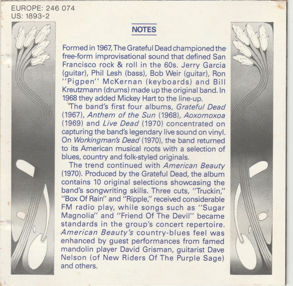 The Grateful Dead - American Beauty | Warner Bros. Records (246 074) - 4 The Grateful Dead - American Beauty | Warner Bros. Records (246 074) - 4