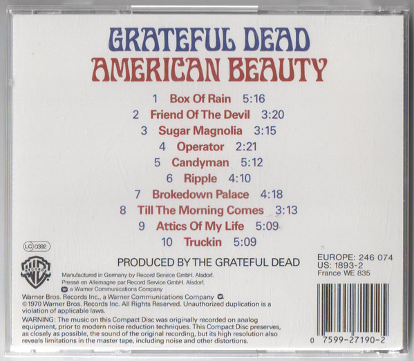 The Grateful Dead - American Beauty | Warner Bros. Records (246 074) - 2 The Grateful Dead - American Beauty | Warner Bros. Records (246 074) - 2