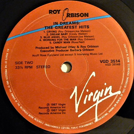 Roy Orbison - In Dreams: The Greatest Hits | Virgin (VGD 3514) - 3