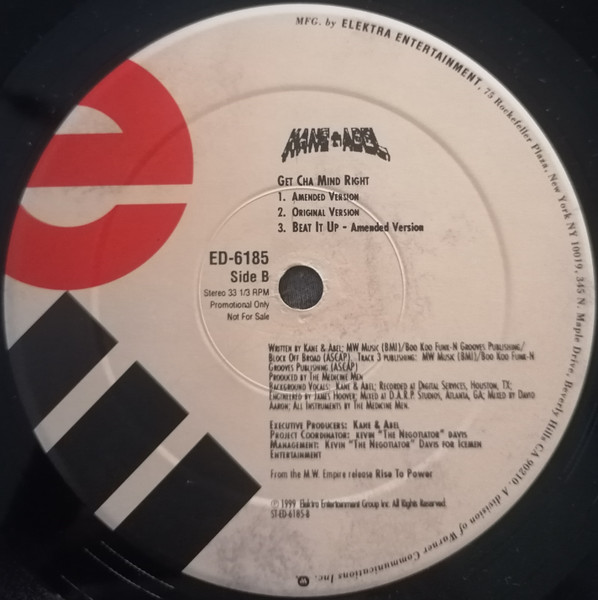 Kane & Abel - Get Cha Mind Right | EastWest Records America (ED-6185) - 3