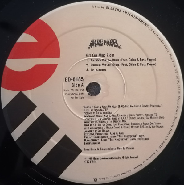 Kane & Abel - Get Cha Mind Right | EastWest Records America (ED-6185) - 2