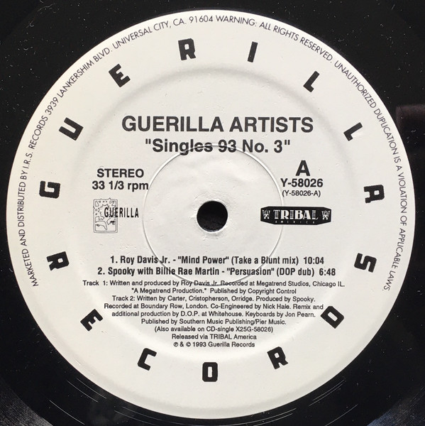 Various - Guerilla Artists Singles '93 No. 3 | TRIBAL America (Y-58026) - 3 Various - Guerilla Artists Singles '93 No. 3 | TRIBAL America (Y-58026) - 3
