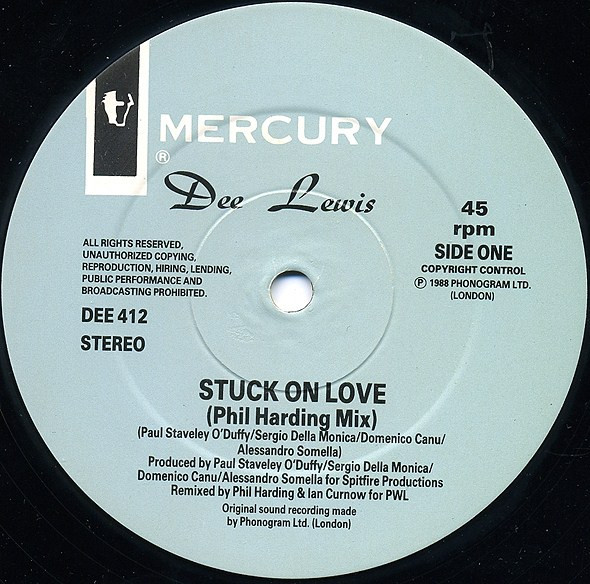 Dee Lewis - Stuck On Love | Mercury (DEE 412) - 3