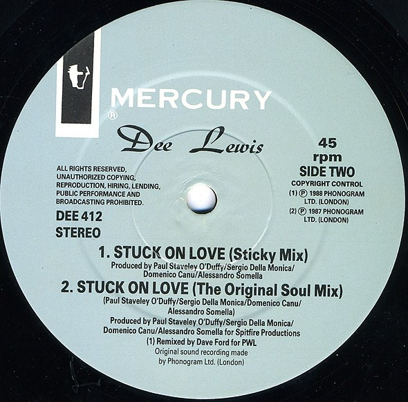 Dee Lewis - Stuck On Love | Mercury (DEE 412) - 4