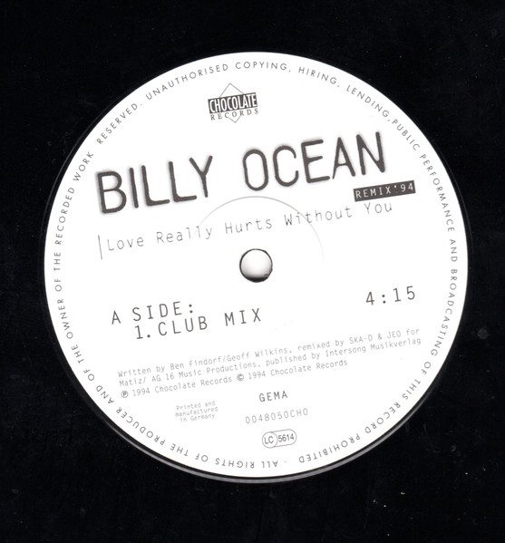 Billy Ocean - Love Really Hurts Without You '94 | Chocolate Records (0048050CHO) - 2 Billy Ocean - Love Really Hurts Without You '94 | Chocolate Records (0048050CHO) - 2